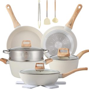 12-piece kitchenware set, cream