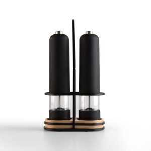 Set of automatic salt and pepper mills